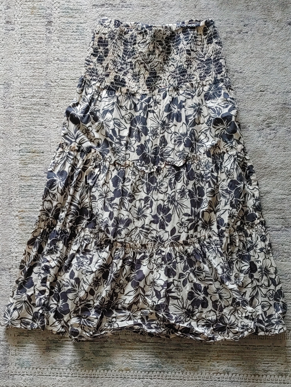 ☀️ AEO Cotton Floral Tiered Maxi Skirt